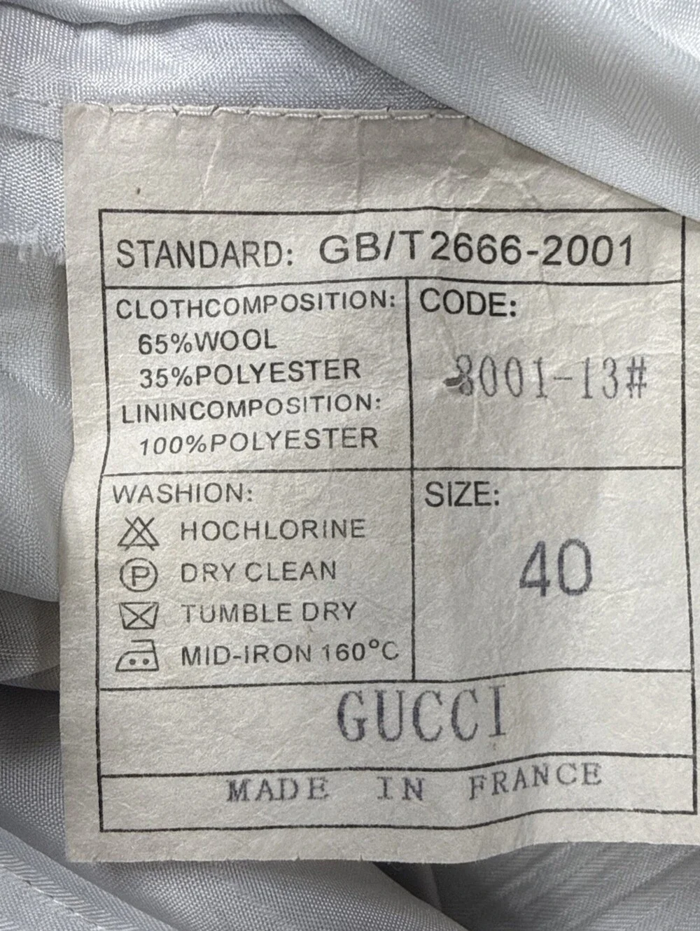 Gucci Men Wool Poly Beige Pants Trousers Size 40 Fits 32x31” France VTG 2001 EUC